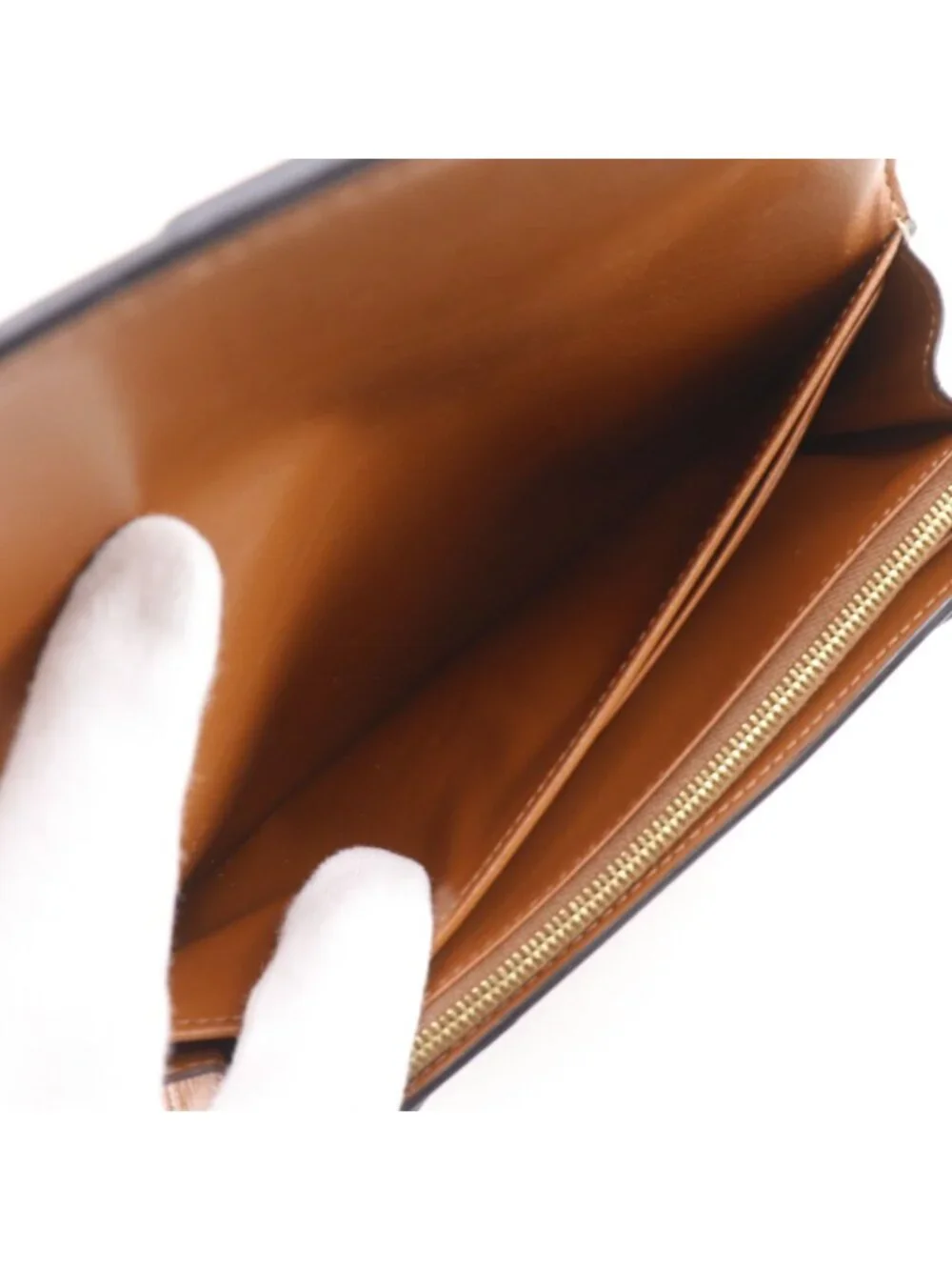 Celine Triomphe Large Flap Wallet Tan Black
